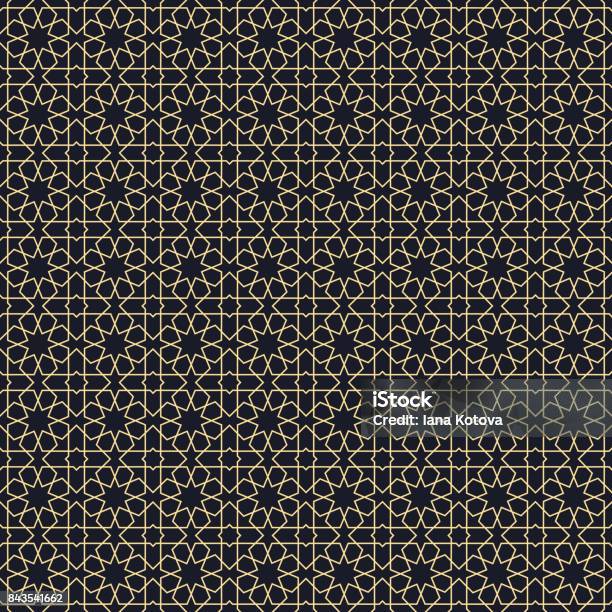 Background With Seamless Pattern In Arabic Style Stock Illustration - Download Image Now - Pattern, Arabia, Arab Culture