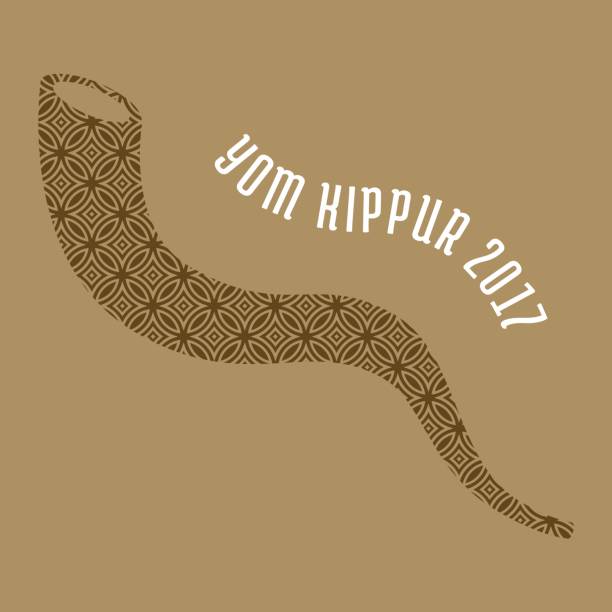 Yom kippur 2017 with shofar horn for rosh Hashanah, Israel new year, flat design Yom kippur 2017 with shofar horn for rosh Hashanah, Israel new year, flat design yom kippur stock illustrations