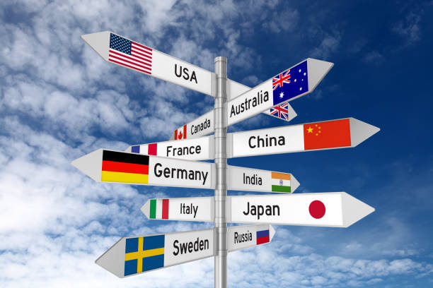 istock Travel destinations direction sign 843542232