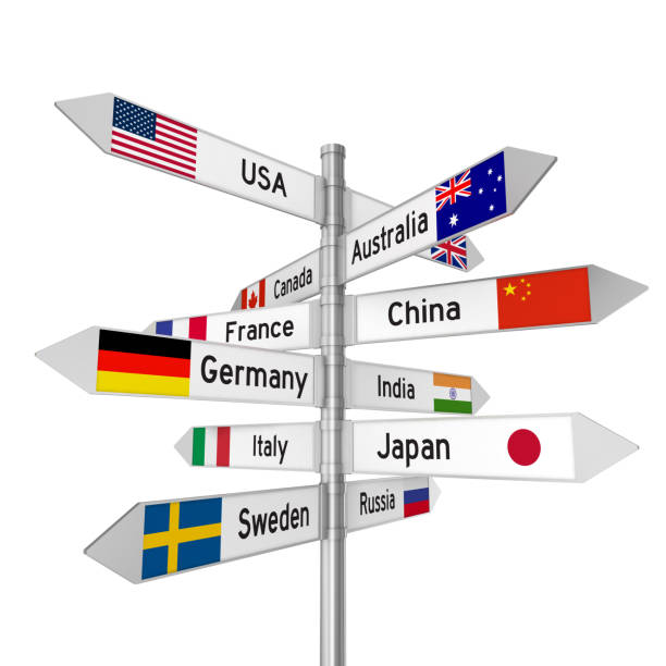 istock Travel destinations direction sign 843542412