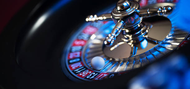 high contrast image of casino roulette stock photo