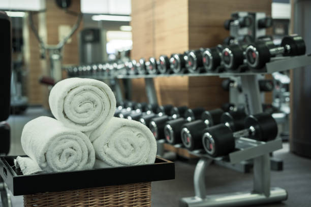 Fitness club in luxury hotel interior