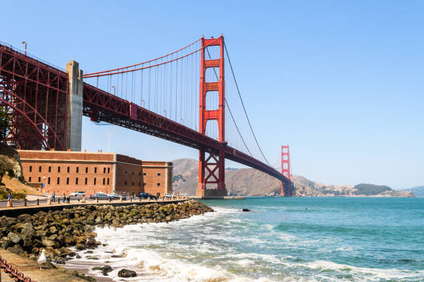 istock golden gate bridge on sunny day, california 843549252