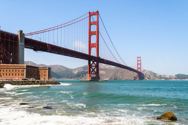 istock golden gate bridge on sunny day, california 843549284