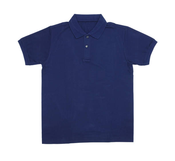 istock Blank Polo shirt color navy front view 843549436