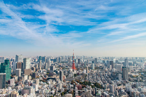 tokyo skyline - roppongi imagens e fotografias de stock