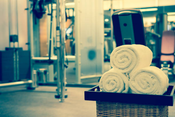 istock Fitness club in luxury hotel interior 843550102