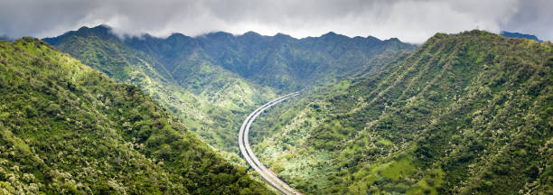Mountain Landscape Hawaii stock photo