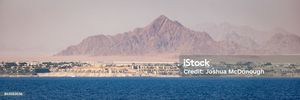 Sinai Peninsula Panorama Landscape Panoramic landscape of the coastline of Sinai Peninsula in Egypt on the Red Sea. Egypt Stock Photo