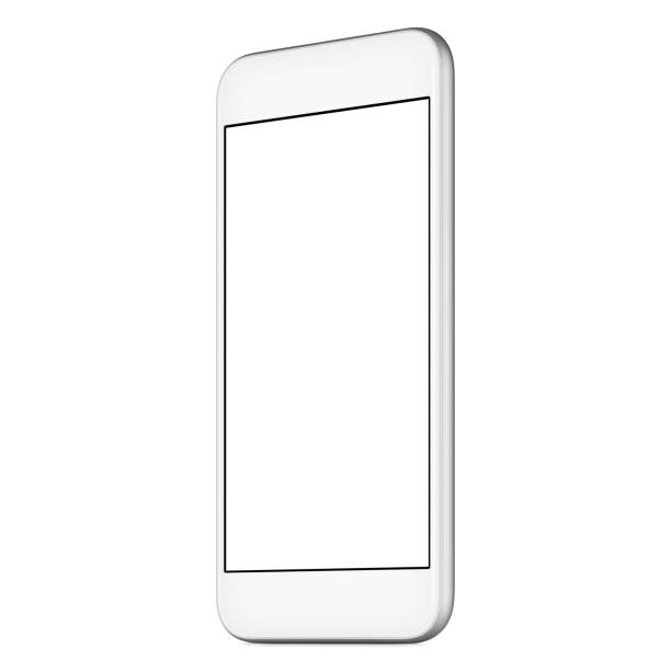 istock White smart phone mockup slightly CW rotated with blank screen isolated on white background 843554300