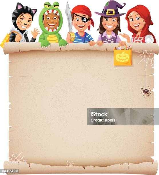 Halloween Costume Party Invitation Stock Illustration - Download Image Now - Child, Invitation, Party - Social Event