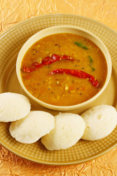 istock Sambar with Rice Idli, Indian Dish 843566196
