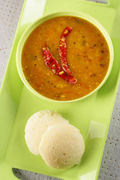 istock Sambar with Rice Idli, Indian Dish 843566216