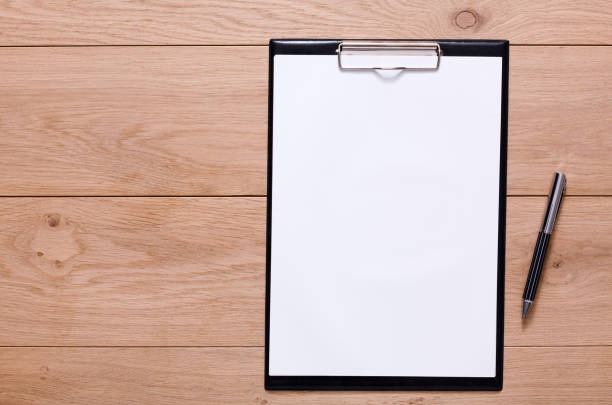 Mockup for checklist, note paper on wood background
