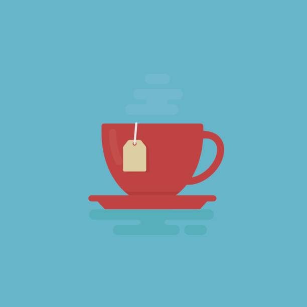 чашка чая с паровой иллюстрацией. концепция чайного времени - tea cup illustrations stock illustrations