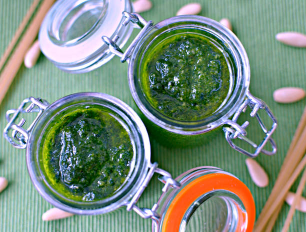 istock Pesto genovese - Green pesto sauce 843582114