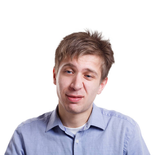 istock Emotions, man face expressing disgust, isolated 843582508