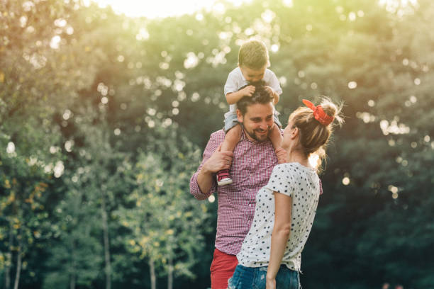 Happy family in the park