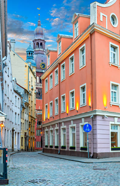 istock Medieval district in old Riga city, Latvia 843590176