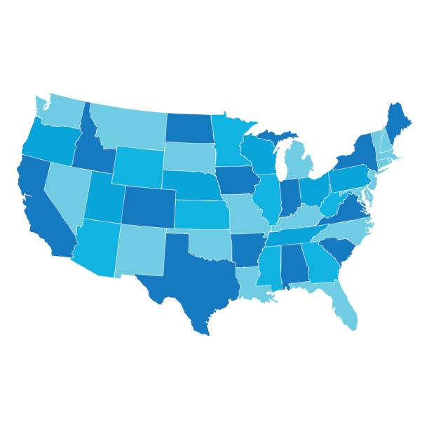 미국 지도 - naturally stock illustrations
