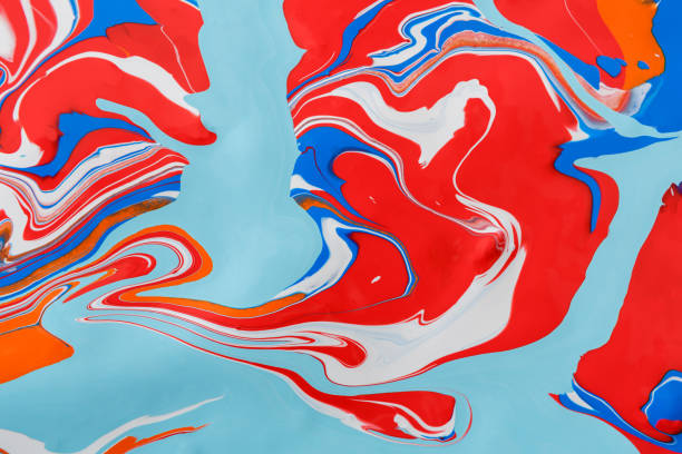 istock Liquid marbling acrylic paint background. Fluid painting abstract texture 843603630