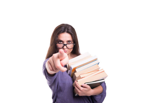 istock Pretty girl student with many books 843607628