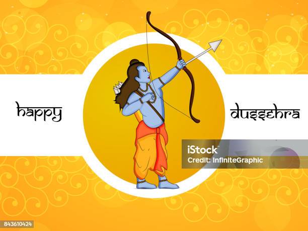 Illustration Of Hindu Festival Dussehra Background Stock Illustration - Download Image Now - Abstract, Arrow Symbol, Celebration