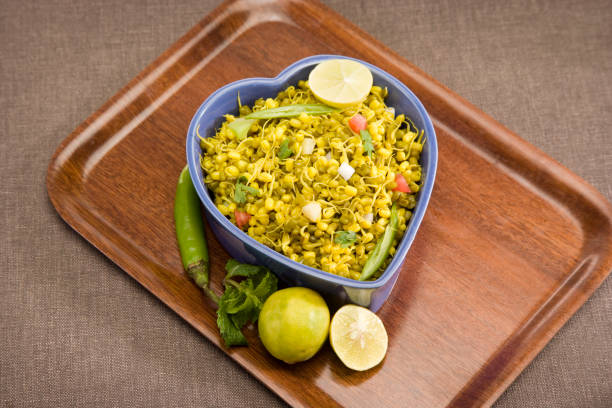 Moong Daal Sprouts Chaat, Indian Food Moong Daal Sprouts Chaat, Indian Food Gram of Carbohydrates stock pictures, royalty-free photos & images