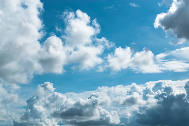 istock White clouds float in the air, bright sky days. 843611858