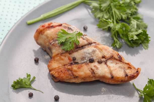 istock grilled chicken breast on plate 843612036