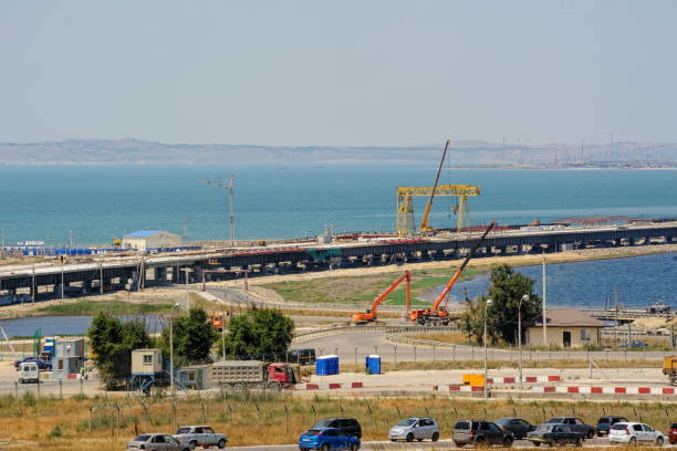 istock The Kerch Strait Bridge construction. Russia 843618712