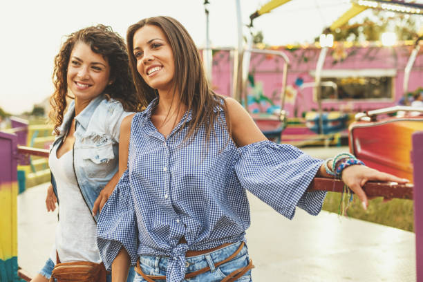 istock Beautiful girls on carnival 843619048