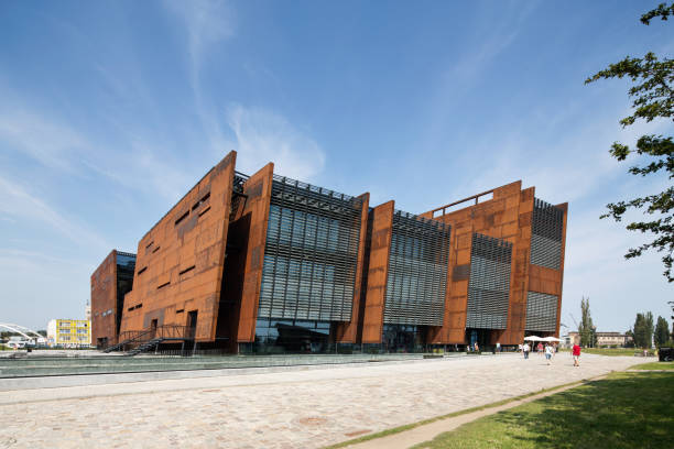 Poland, Gdansk. European Solidarity Centre Poland, Gdansk - August 2015. Overview of the European Solidarity Centre’s exterior solidarity labor union stock pictures, royalty-free photos & images