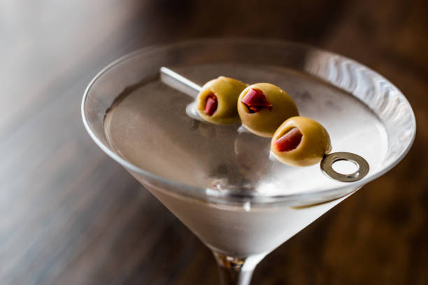 istock Classic Dry Martini with olives. 843624186