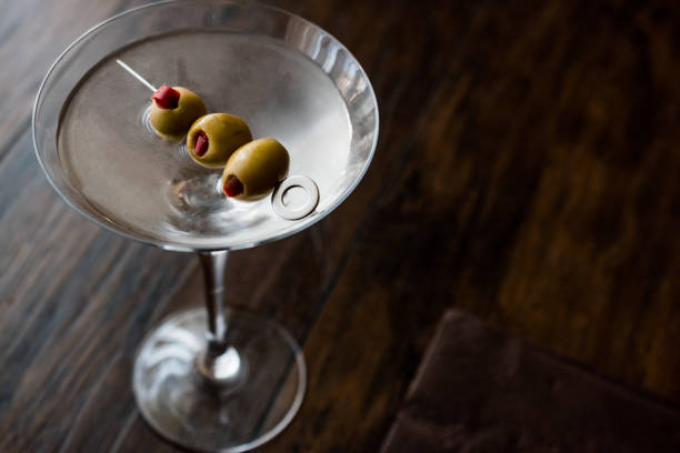 istock Classic Dry Martini with olives. 843630360