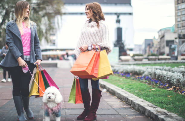 istock Girls in shopping 843634786