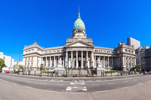 BUENOS AIRES, ARGENTINA - APRIL 14, 2016: The Palace of the Argentine National Congress (Palacio del Congreso) is a seat of the Argentine National Congress in Buenos Aires, Argentina.