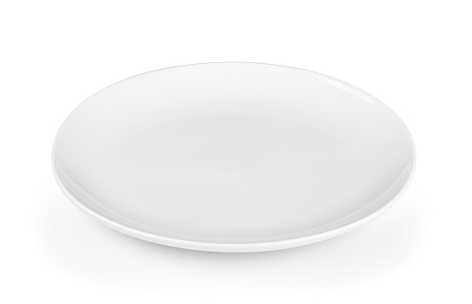 white seramic plate on white background