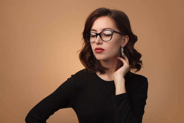 istock Stylish confident model in eyeglasses 843653504