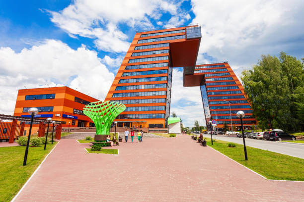 NOVOSIBIRSK, RUSSIA - JULY 04, 2016: Information Technology Center in the Technopark Novosibirsk Akademgorodok. It is industrial park built near Novosibirsk city in Russia.