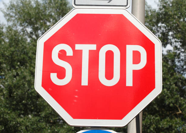 istock Traffic sign stop! give way 843690880