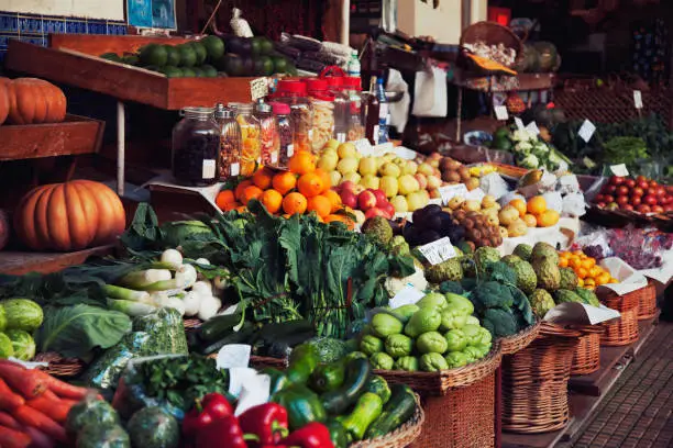 Photo of fruits and vegetables at the farmers market