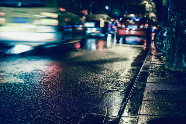 istock Rainy night in the big city 843696128