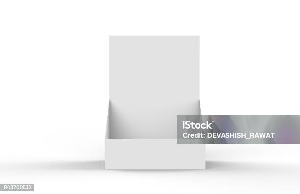 Holder For Advertising Leaflets Products Mock Up Template On Isolated White Background Stock Photo - Download Image Now