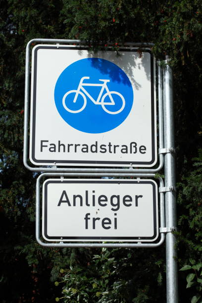 istock Traffic sign bicycle road, residents free 843702050