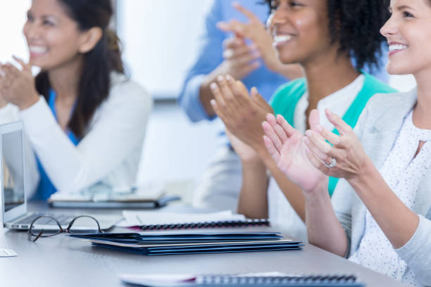 istock Business applaud after colleague's presentation 843702540