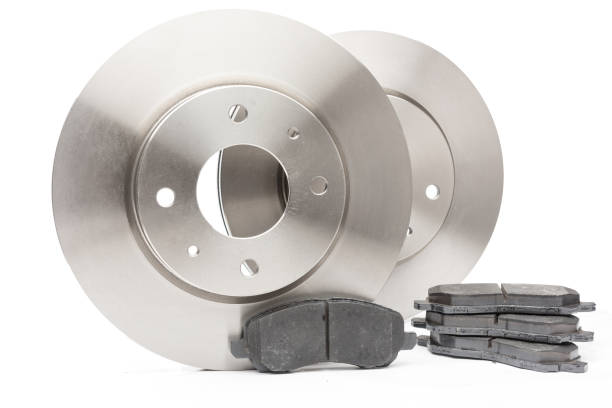 istock New Car Brake Disc and Brake Pads isolated on white 843703220