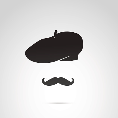 Vector art: simple icon of french man.