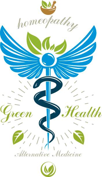 istock Pharmacy Caduceus icon, vector medical icon for use in holistic medicine, rehabilitation or pharmacology. Homeopathy creative symbol composed with mortar and pestle. 843716894