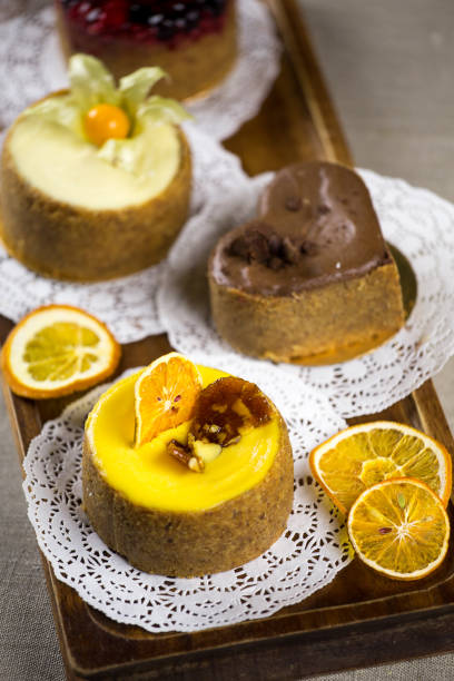 istock berry cake, lemon cake, cheesecake, desserts on a tray 843720714
